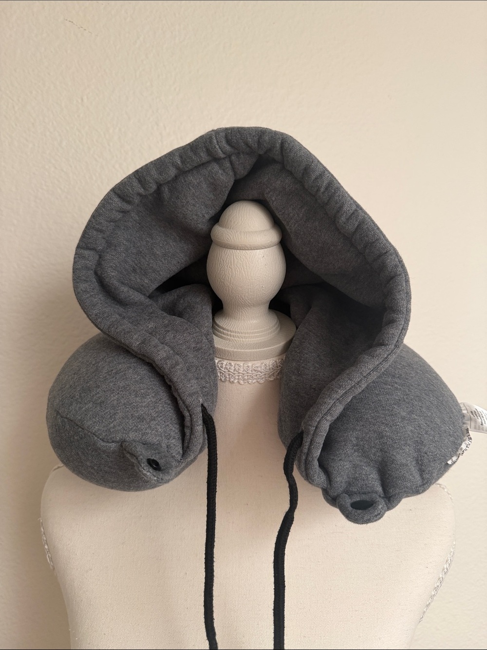 Cotton On Gray Hooded Travel Neck Pillow